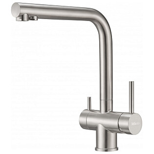 Смеситель для кухни однорычажный с краном для питьевой воды сталь Milacio Ultra 558 MCU.558.SS