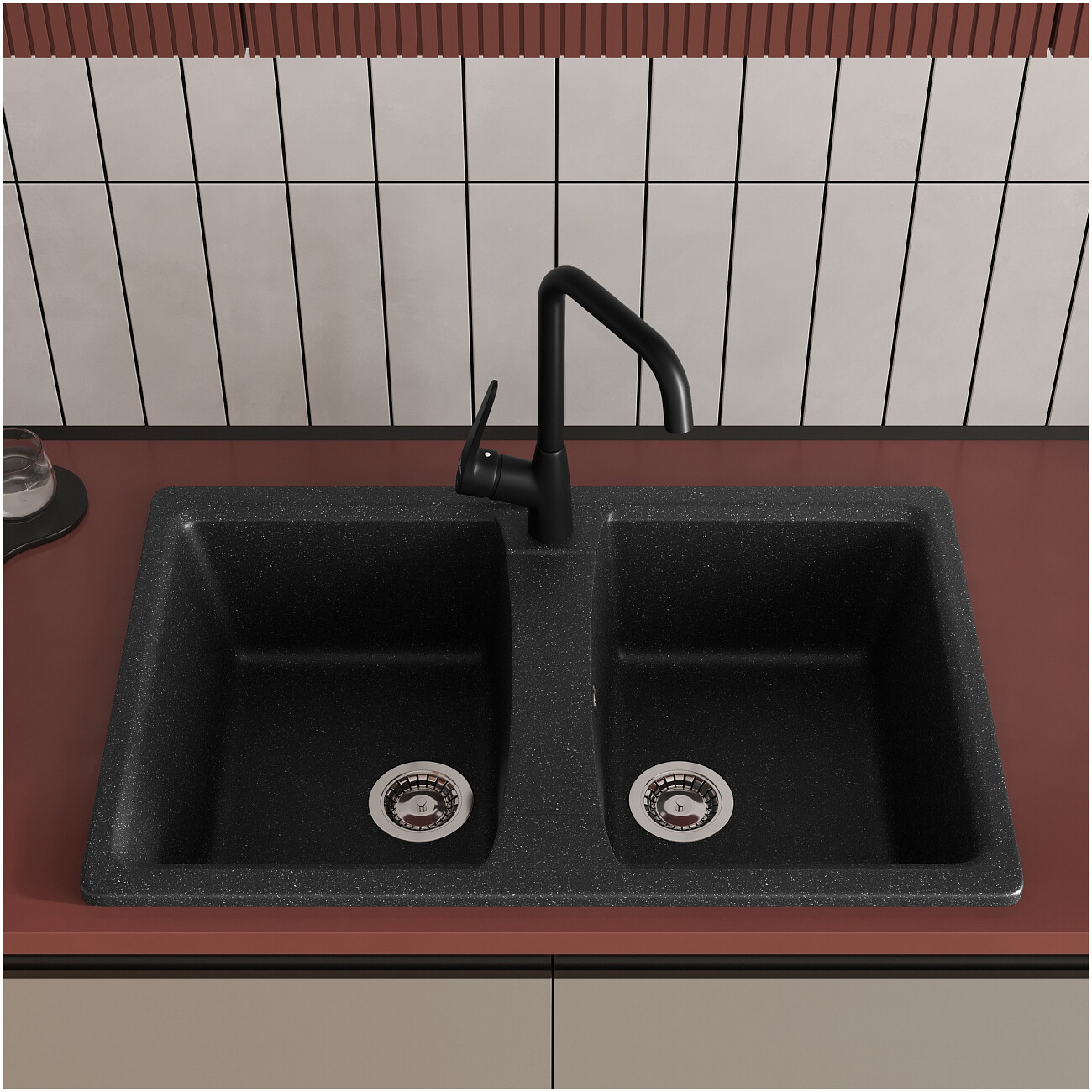 Мойка кухонная антрацит Domaci "Болонья" М-26-007 - изображение 7