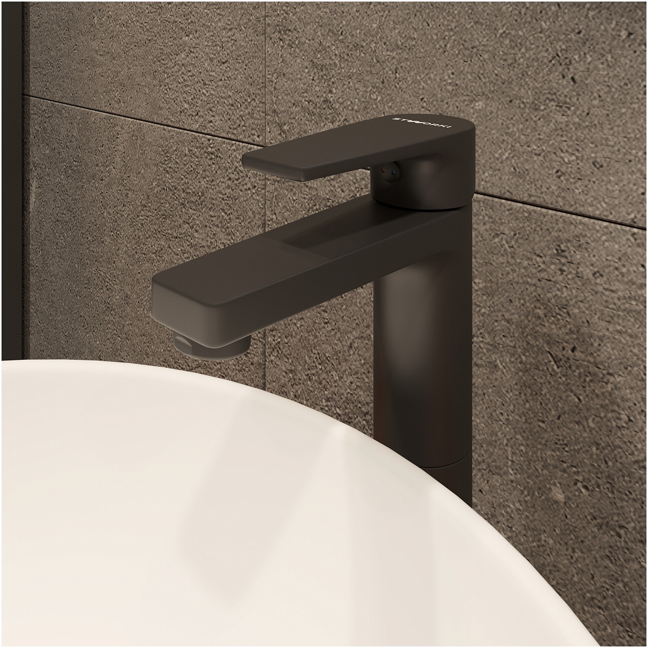 Смеситель для раковины однорычажный черный Stworki "Берген" S21020BK - изображение 5