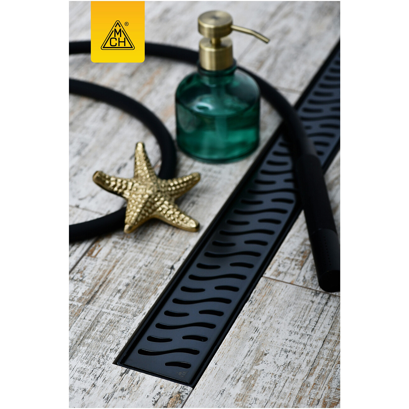 Душевой лоток с решеткой 35 см черный Creto Zigzag CRE-350 ZB - изображение 4