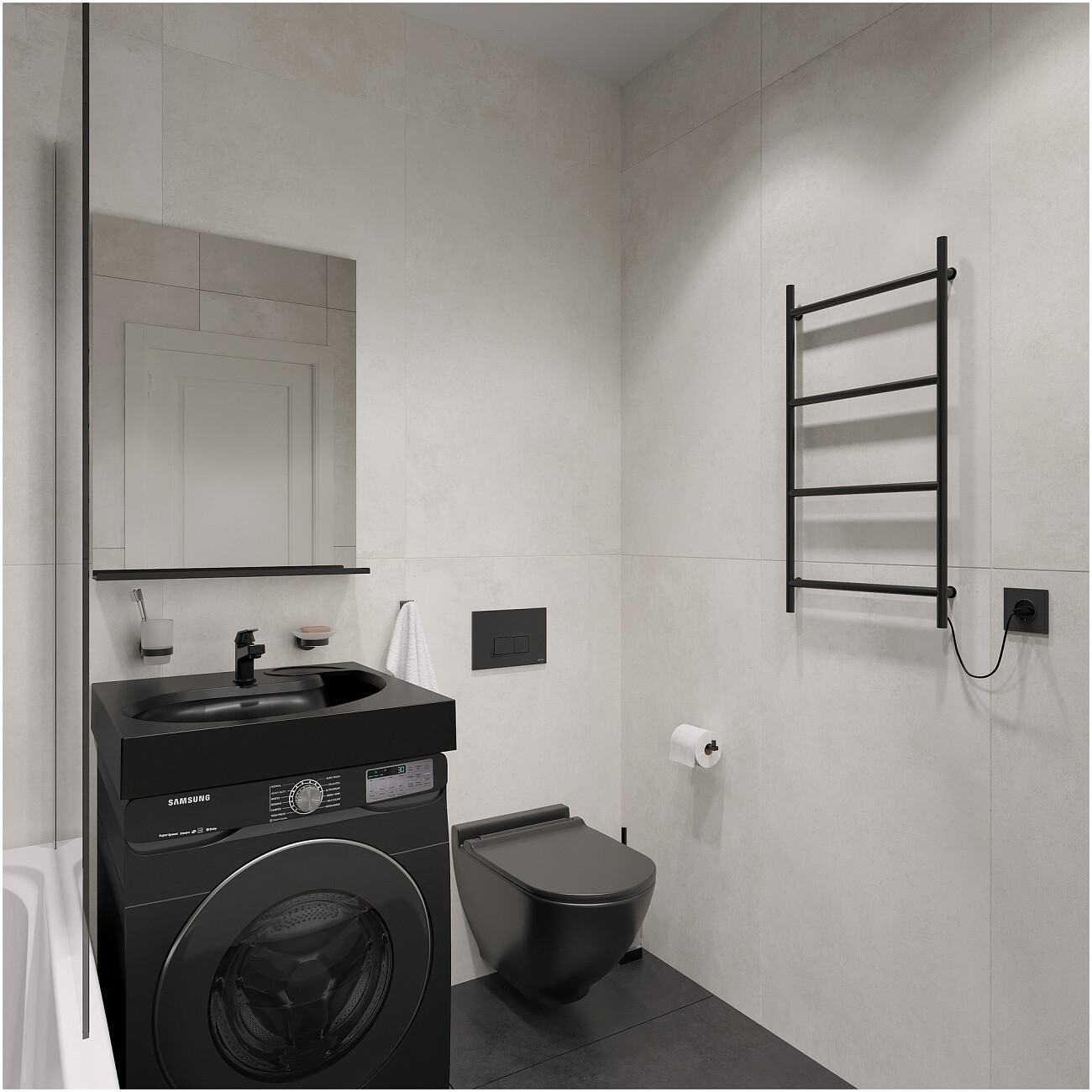 Полотенцесушитель электрический 40х80 см черный Ewrika "Гера" - изображение 7