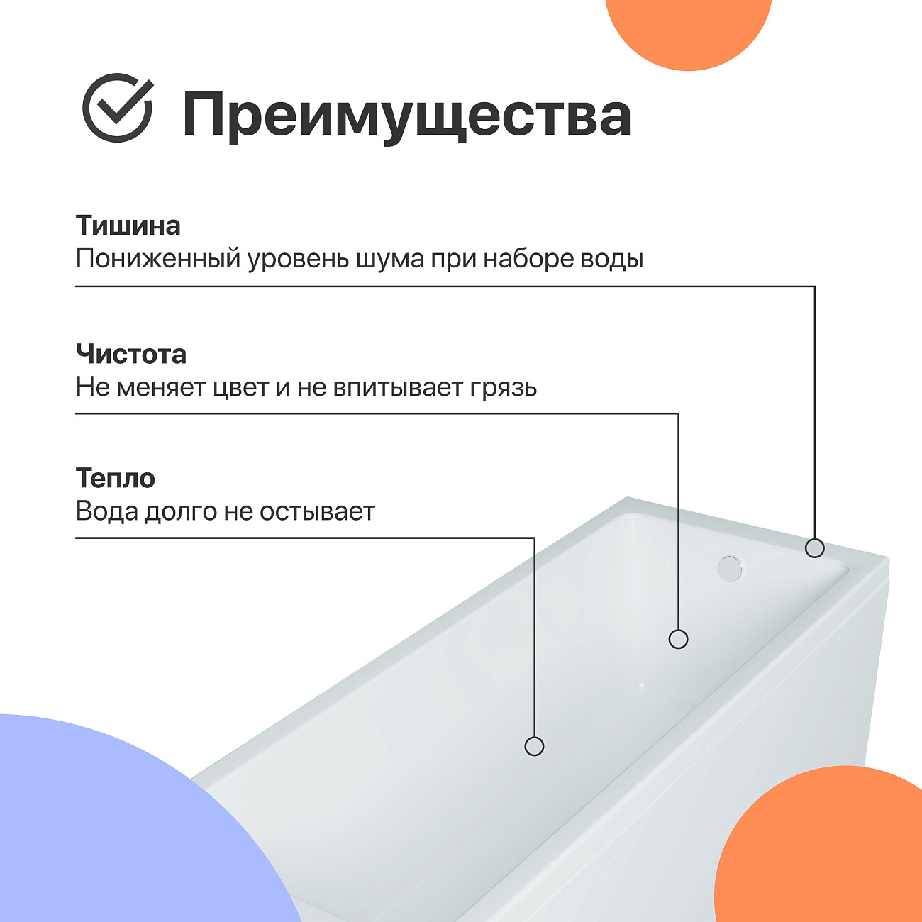 Акриловая ванна с каркасом 160x70 см белая Diwo "Казань" Щ0000055164, Щ0000048581 - изображение 5