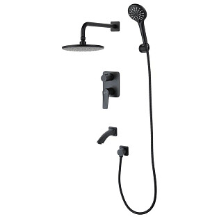 Душевой комплект встраиваемый черный Lemark Bronx LM3722BL