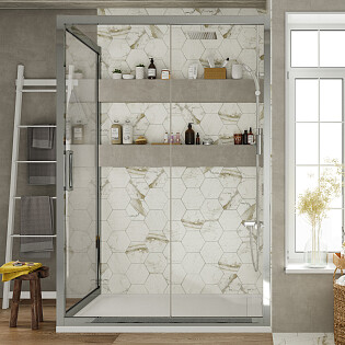 Душевой уголок 120х80 см хром глянец, прозрачное стекло Stworki &quot;Эстерсунд&quot;