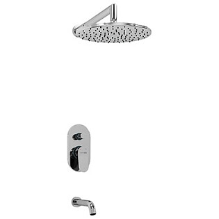 Душевой комплект встраиваемый с изливом и верхним душем хром Wasserkraft A13030