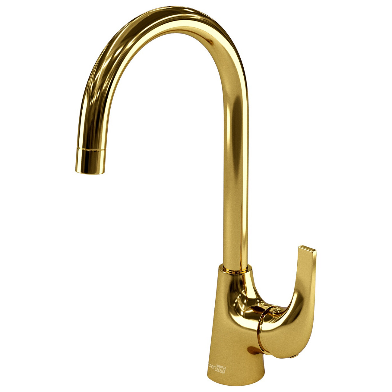 Смеситель для кухни из латуни золотой Wasserkraft 7107 - изображение 3