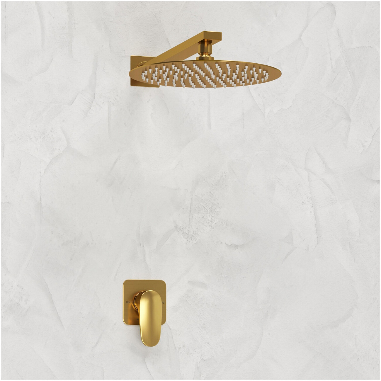 Душевой комплект встраиваемый с верхним душем матовое золото Wasserkraft A3651.180.259 - изображение 2