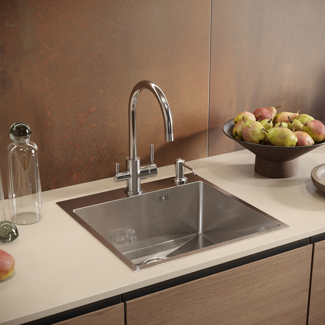 Мойка кухонная сталь Domaci "Равенна" PVD DMB-117A - изображение 5