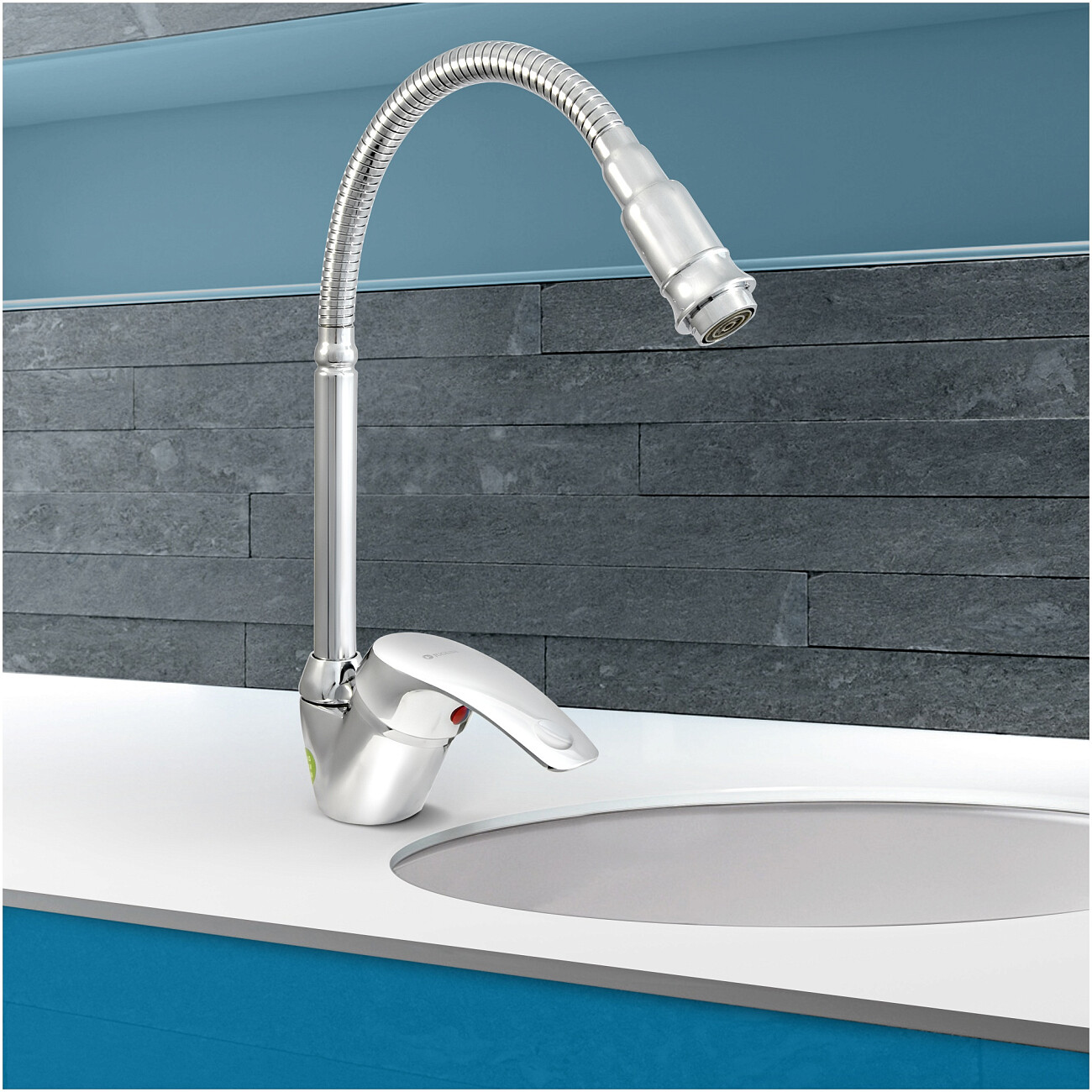 Смеситель для кухни однорычажный с гибким изливом хром Juguni Parus 0402.982 - изображение 5