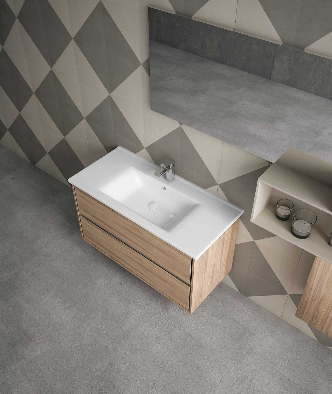 Раковина накладная керамическая прямоугольная 46х100 см белая Stworki "Брамминг" 9100-KL - изображение 3