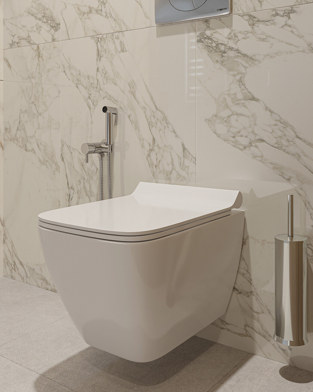 Унитаз подвесной безободковый с микролифтом белый Seramiksan Saturn Rimout A141151H - изображение 3