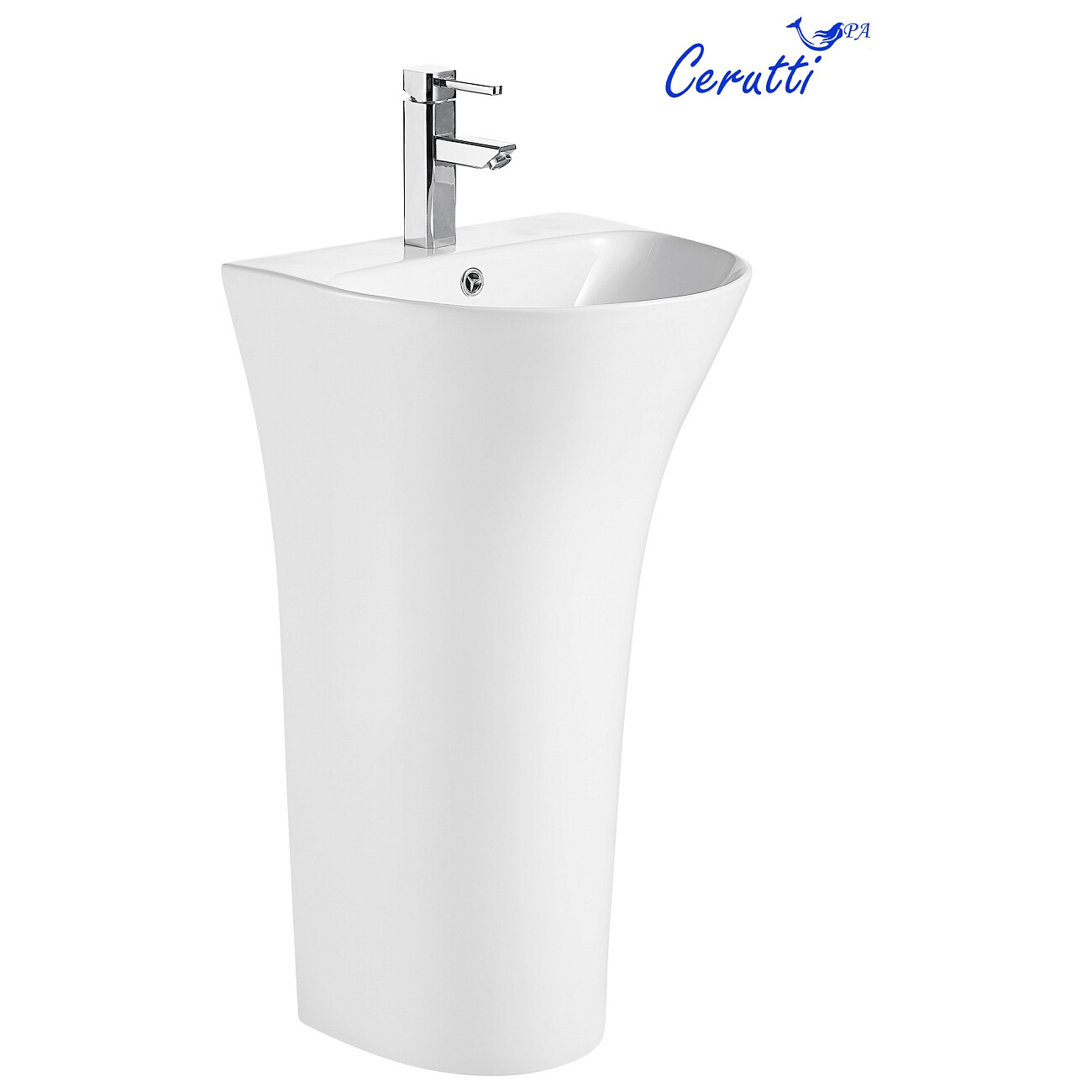 Раковина напольная фарфоровая полукруглая 42х48 см белая Cerutti SPA Simona CT7832 - изображение 2