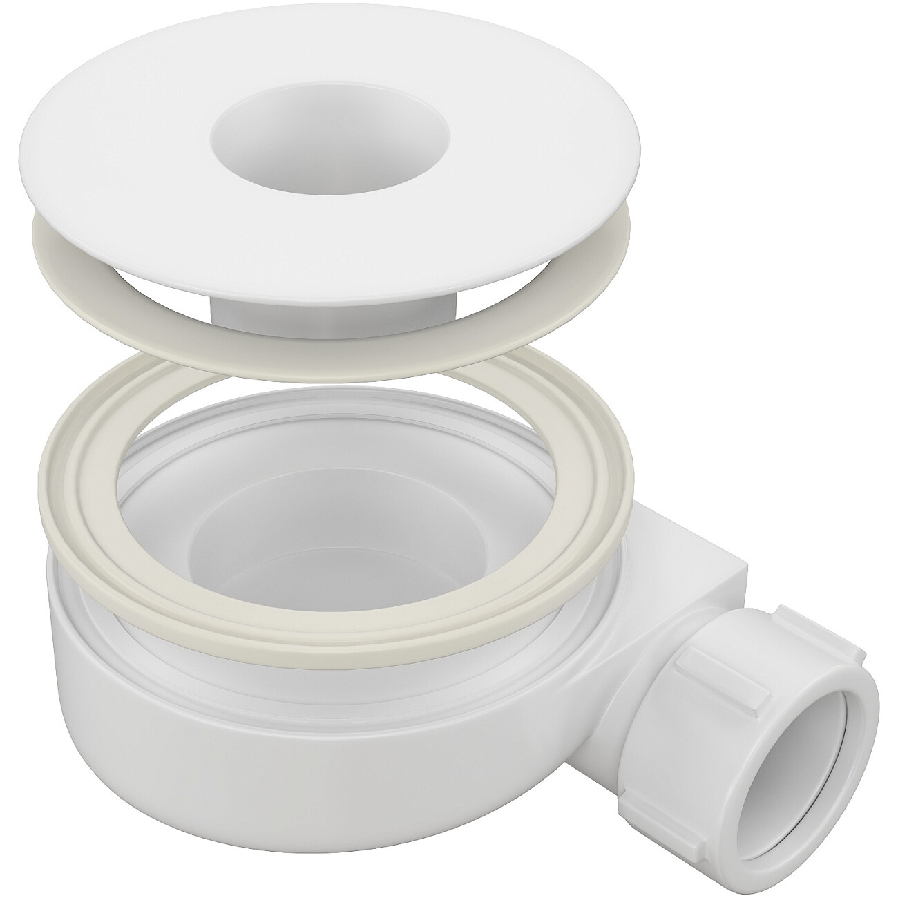 Сифон для поддона пластиковый 11,5х15 см белый Creto СЛ00094 сЛ00094 - изображение 3