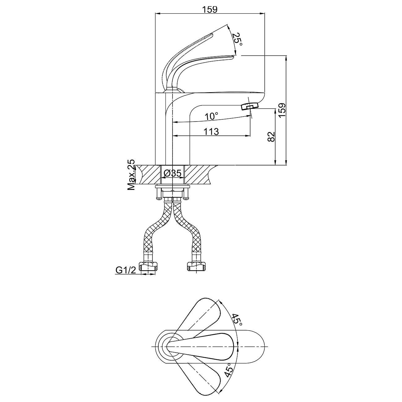 Смеситель для раковины однорычажный хром D&K Venice Gondola DA1022141 - изображение 2