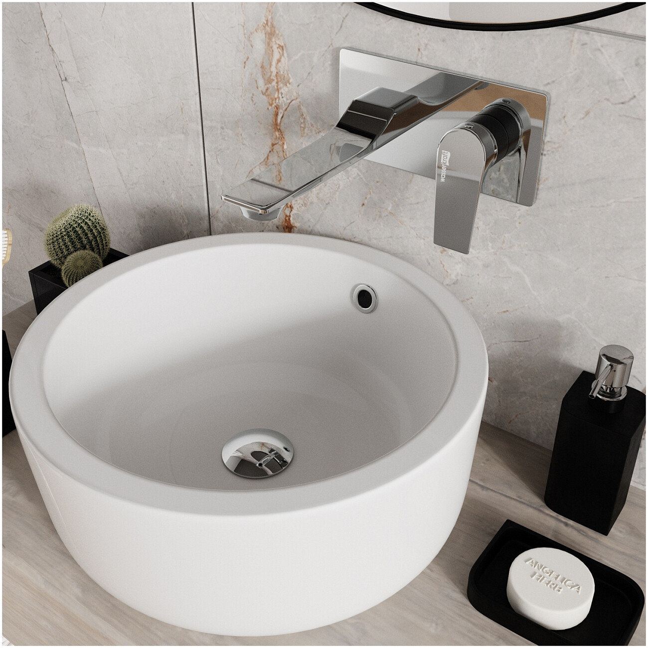 Смеситель для раковины встраиваемый из латуни хром Wasserkraft 3230 - изображение 2