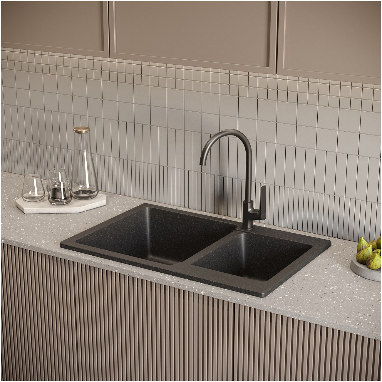 Мойка кухонная антрацит Domaci "Болонья" М-191-007 - изображение 8