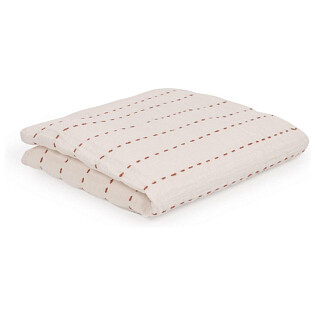 Плед детский хлопковый 70х70 см белый, терракотовый Avidal от La Forma