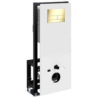 Инсталляция для подвесного унитаза с кнопкой смыва белая Glan 66TLT.010.ME.WH.PG04