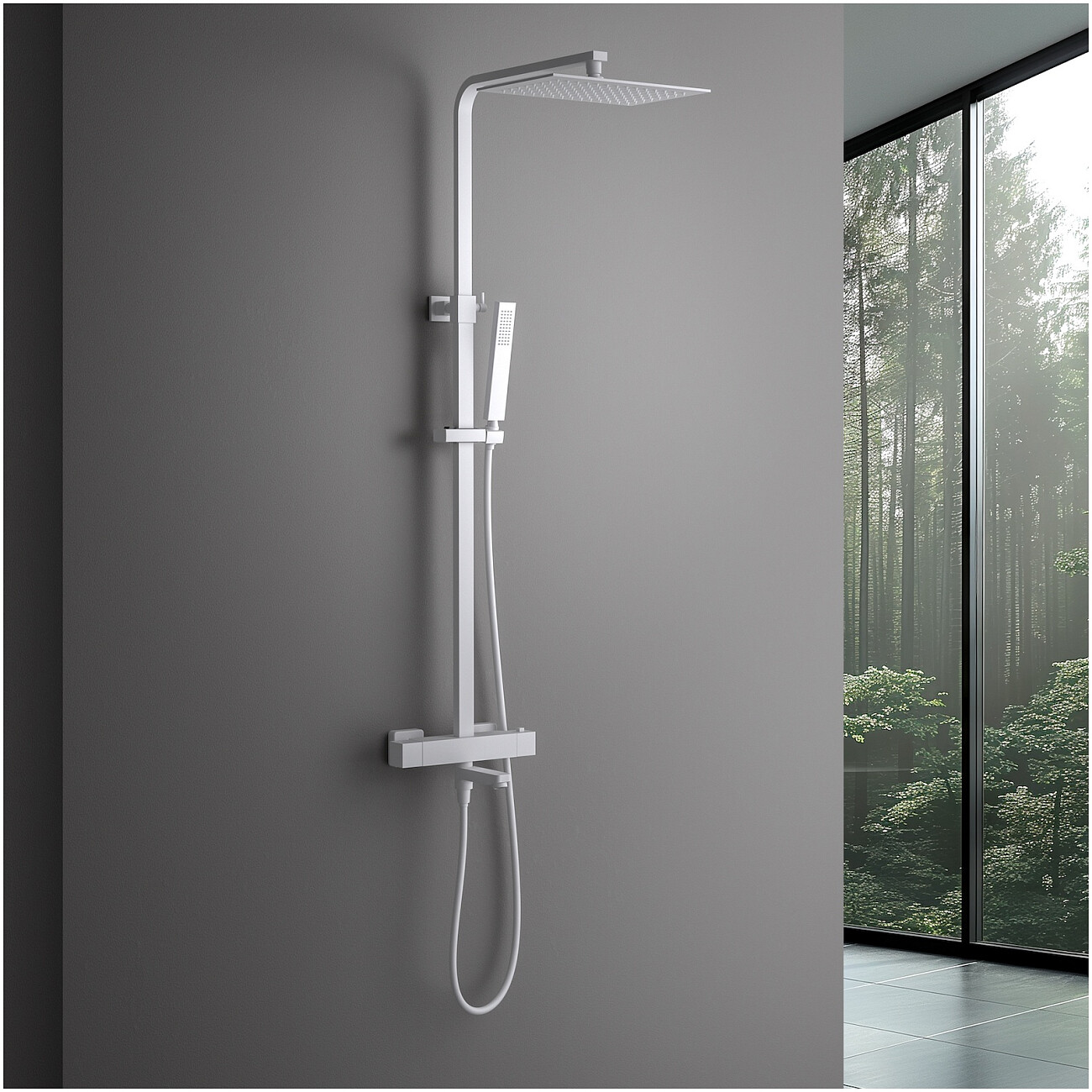 Душевая система с термостатом белая матовая Timo Tetra-thermo SX-0169-16 - изображение 2