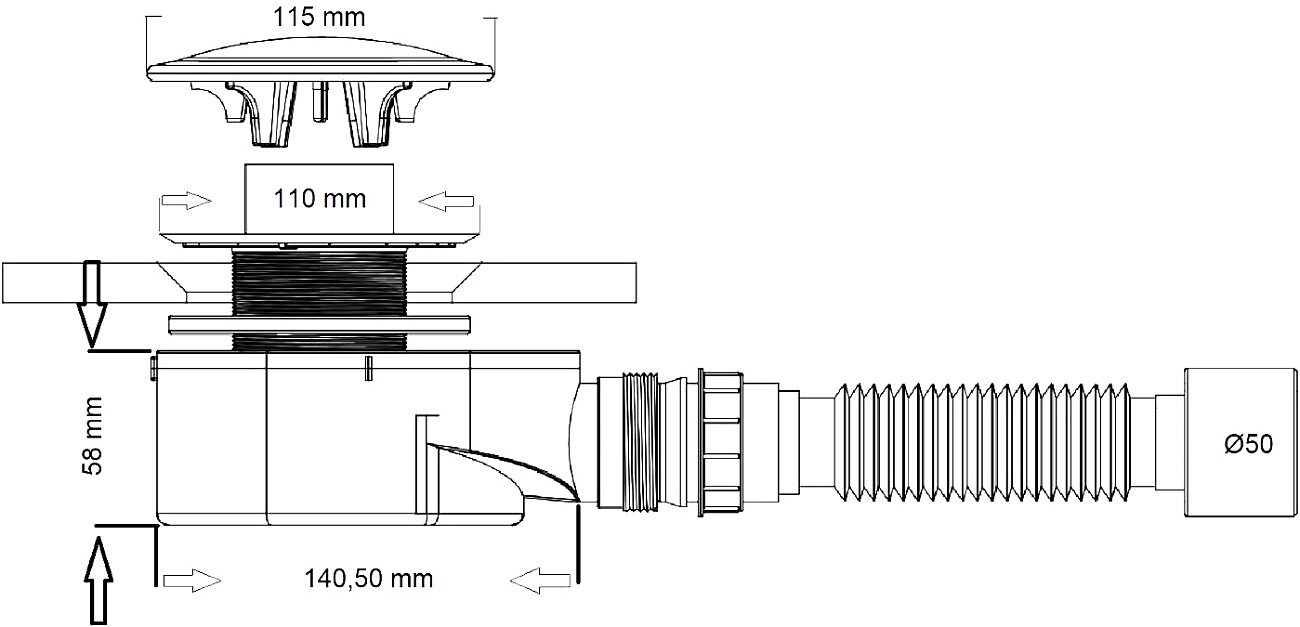 Душевой уголок 90х90 см со средним поддоном черный Diwo "Анапа" DU-744583 - изображение 7
