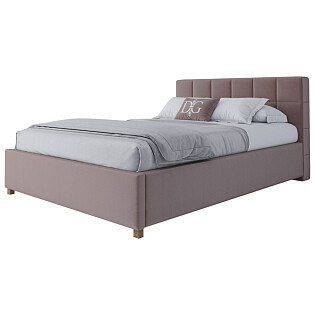 Кровать подростковая с мягким изголовьем 140х200 пыльная роза Wales