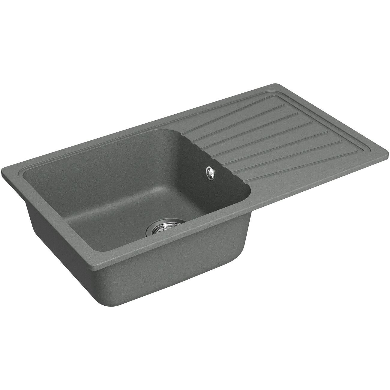 Мойка кухонная из искусственного гранита с крылом серая Domaci "Верона" 81-46 серая - изображение 5