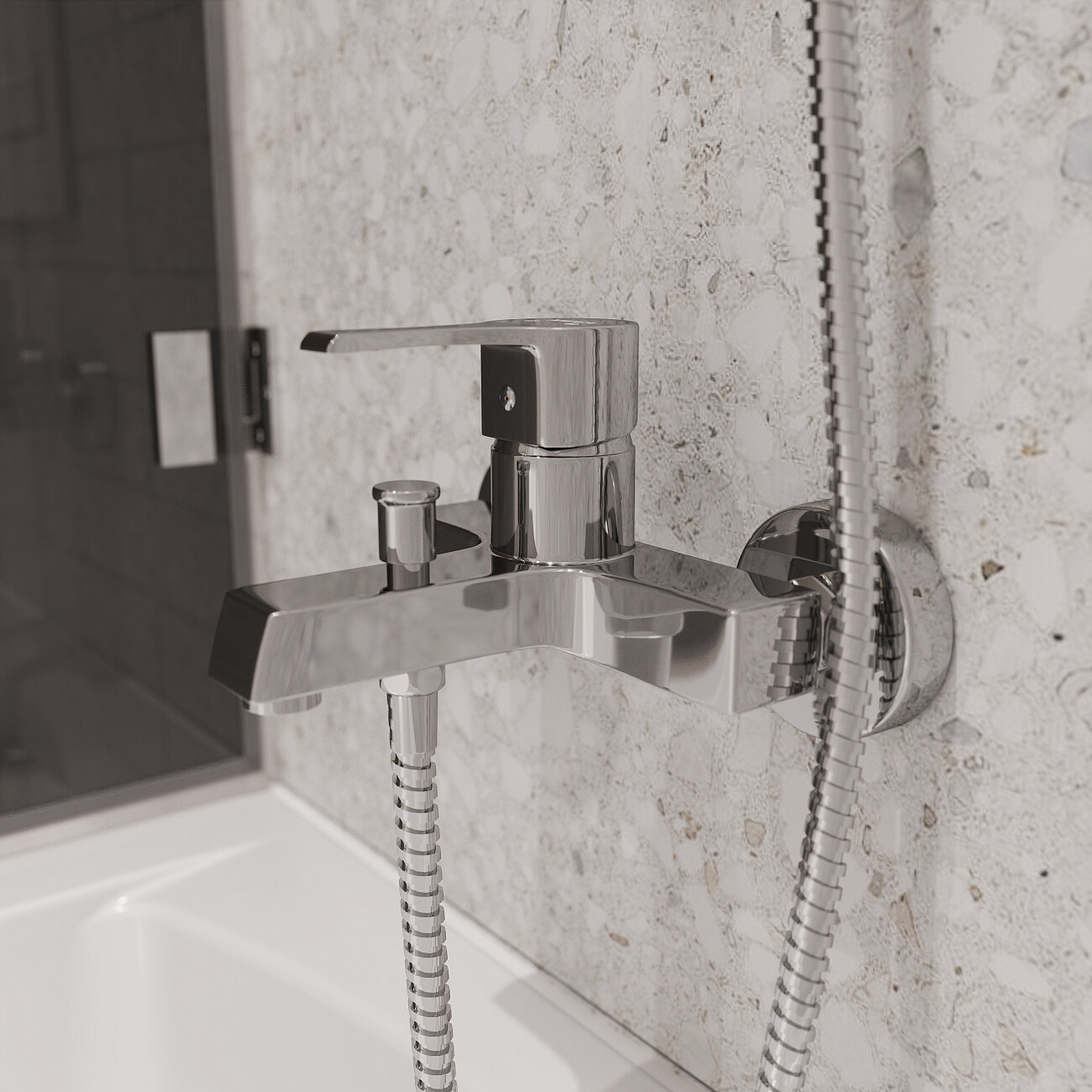 Смеситель для ванны с душем хром Mega Sun MG-SUN01 - изображение 5