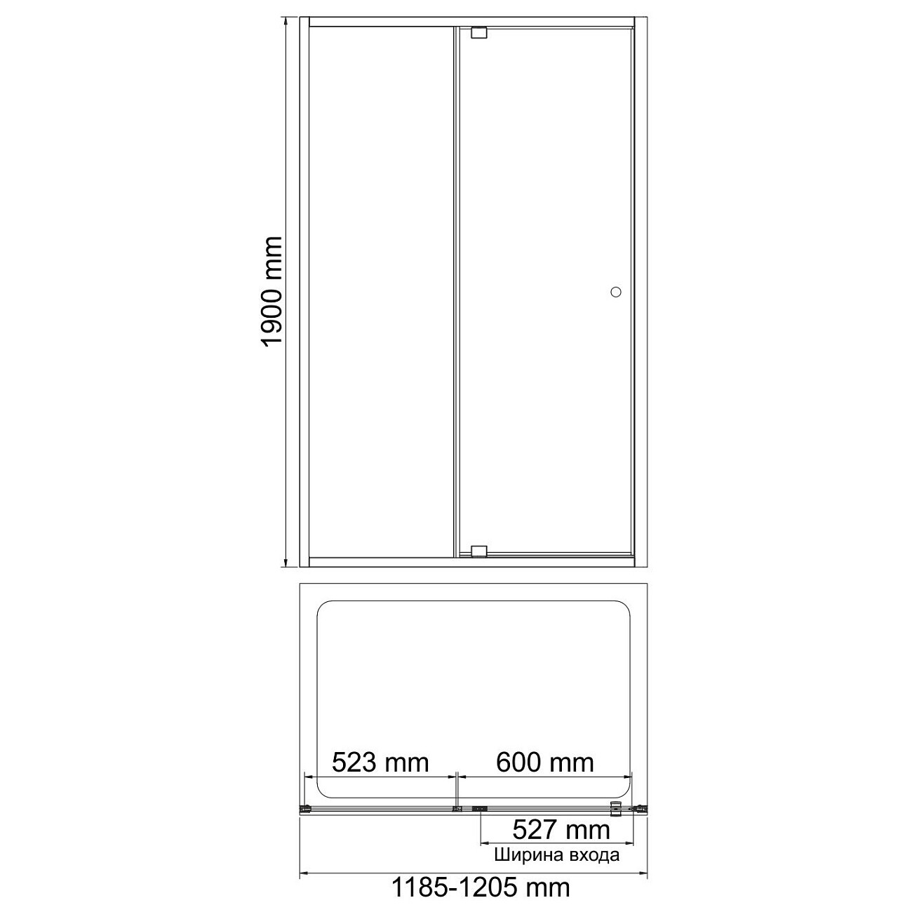 Обратная панель 90х190 см хром Aula 11P05-RP90 - изображение 2