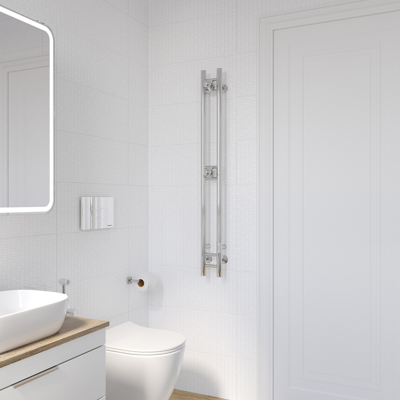 Полотенцесушитель электрический 120х10 см хром Ewrika "Пенелопа" Х2 - изображение 3