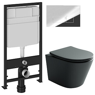 Унитаз Ceramicanova Balearica Rimless CN6000MDH с инсталляцией Ewrika ProLT 0026-2020