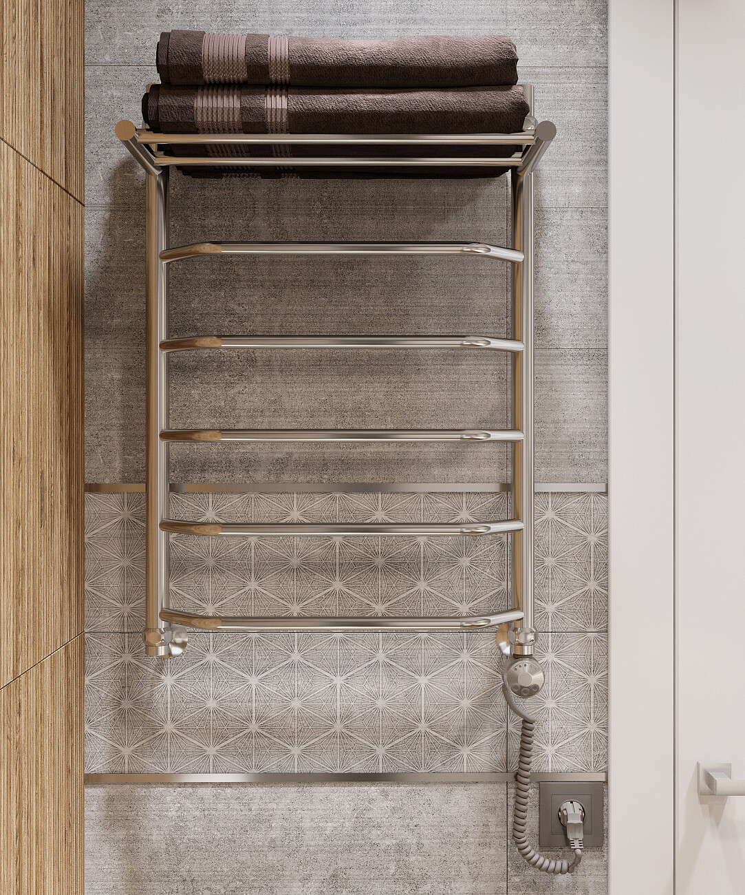 Полотенцесушитель электрический 80х50 см хром Ewrika "Сафо" R FT - изображение 4