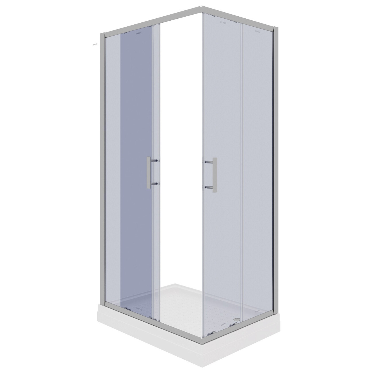 Душевой уголок прямоугольный с низким поддоном 80х100 см хром Parly Quadro QZ81S - изображение 3