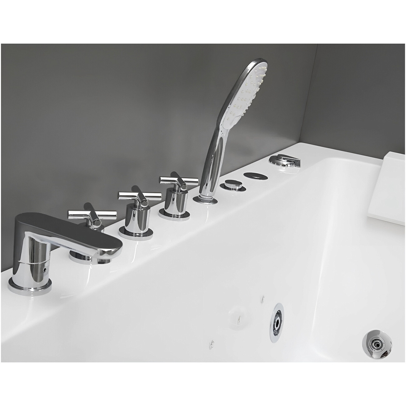 Ванна акриловая 170х80 см гидромассажная угловая левая белая Ceruttispa C-494-17L - изображение 4