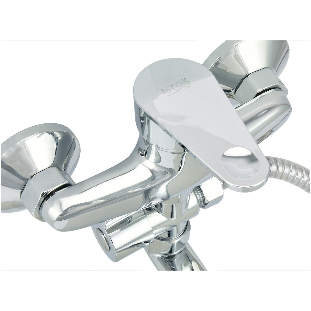 Смеситель для ванны однорычажный с душевым гарнитуром хром Istok life Standard 0402.418 - изображение 5