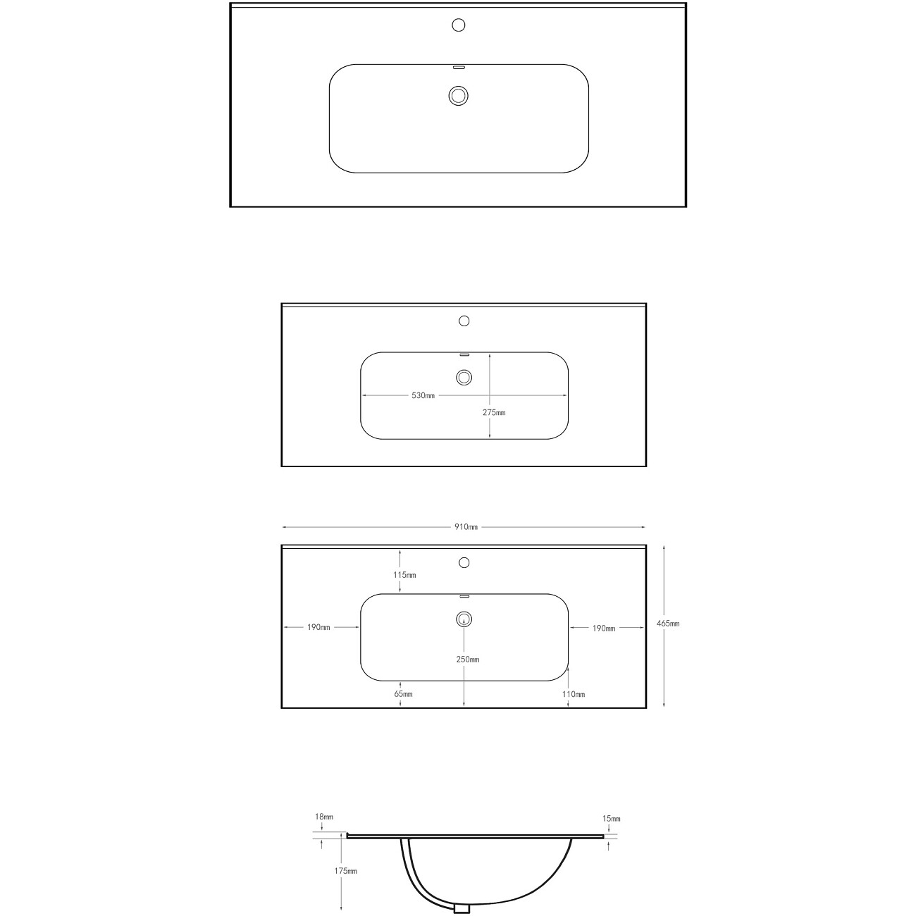 Раковина мебельная фаянсовая 90 см белая Stworki "Вестервик" - изображение 2