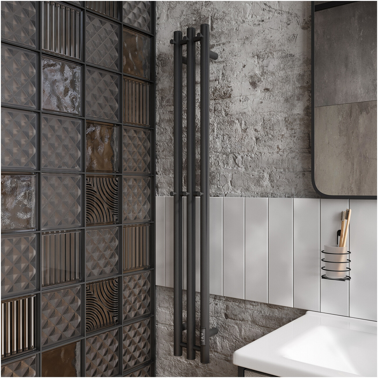 Полотенцесушитель электрический 120х15 см черный Ewrika "Пенелопа Х3" 4657812418620 - изображение 7