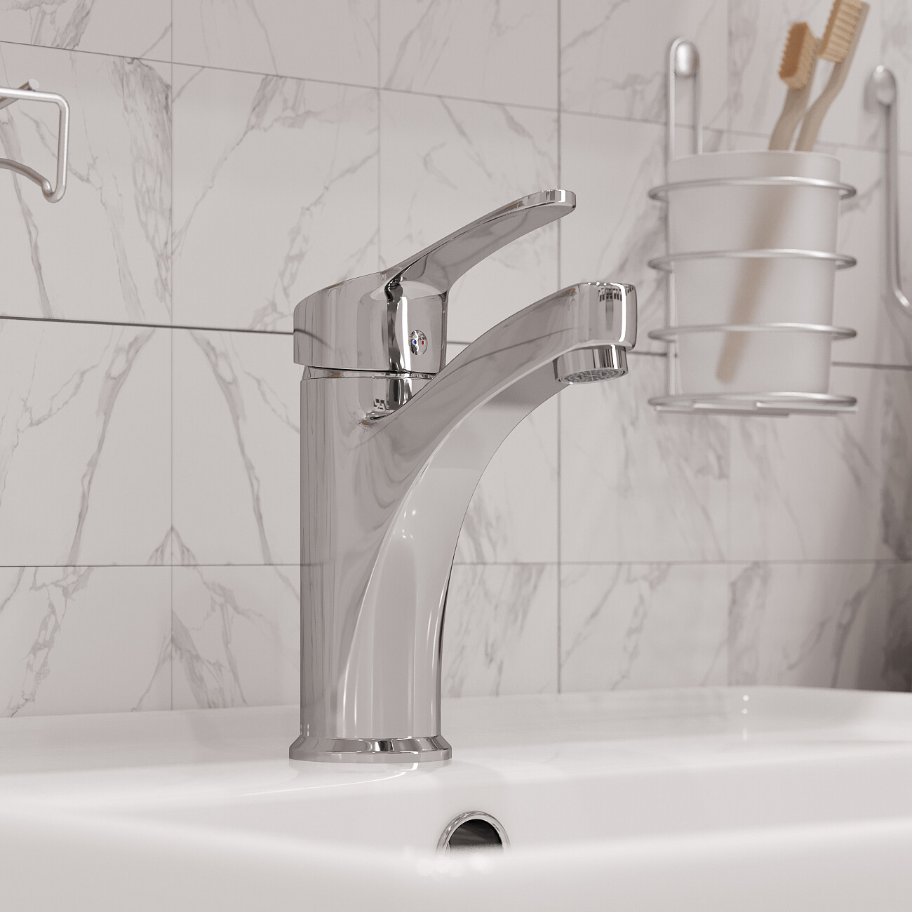 Смеситель для раковины хром Mega Delta MG-SRN203 - изображение 6