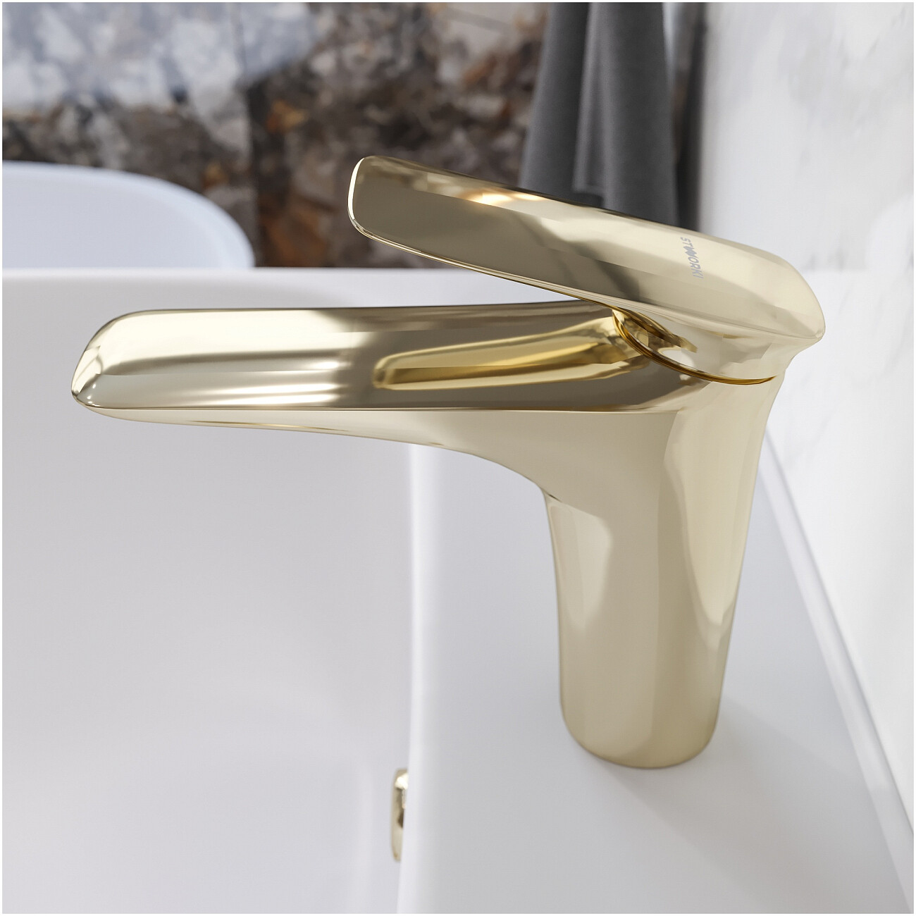 Смеситель для раковины однорычажный золотой Stworki "Молде" S23010GG - изображение 7