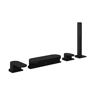 Смеситель для ванны врезной каскадный черный Ravak Chrome CR 025.20BL X070445