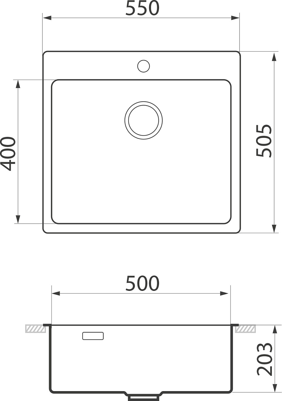 Мойка кухонная сталь Domaci "Равенна" DGS 550.505.12K - изображение 2