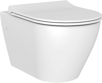Унитаз подвесной фарфоровый С сиденьем белый Stworki Merlingen MWH55