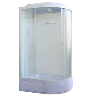 Душевая кабина ассиметричная левая со средним поддоном 80х120 см белая Parly BM121L