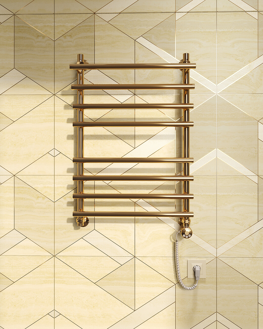 Полотенцесушитель электрический 80х50 см золотой Ewrika "Медея Pr" 671671 - изображение 5