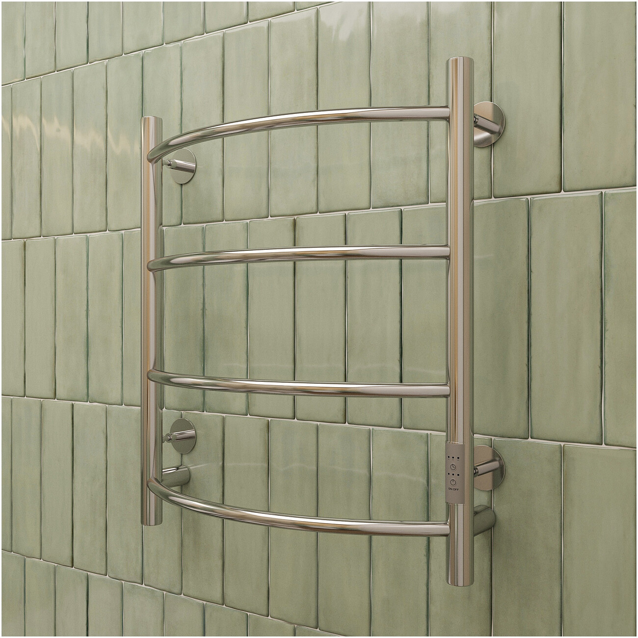 Полотенцесушитель электрический 60х50 см хром Ewrika "Сафо ПР" - изображение 4