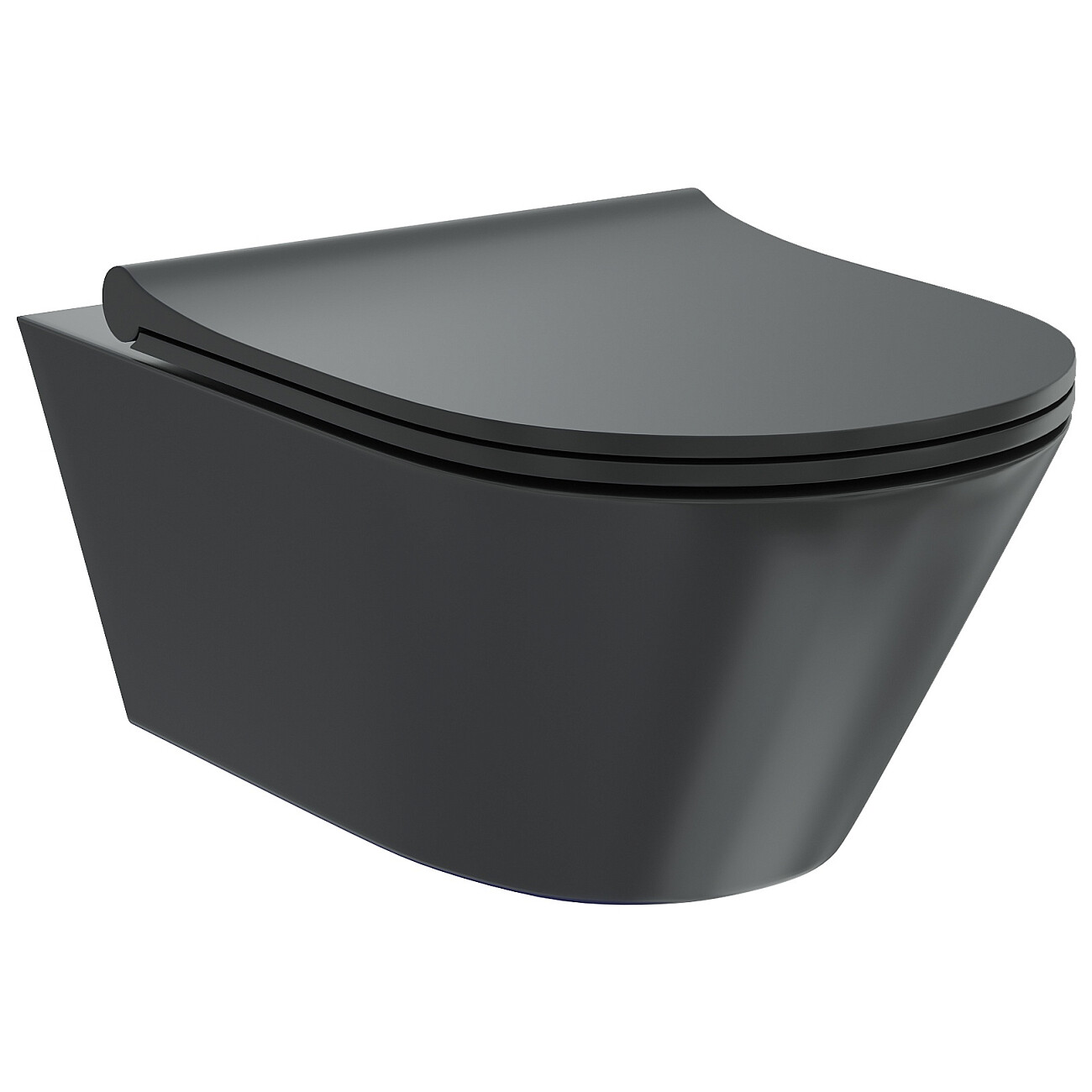 Унитаз подвесной черный Creto Logan L3 1003-002-L3BlMat с инсталляцией Creto Premium 2.0 INST-CR-2.0 - изображение 2