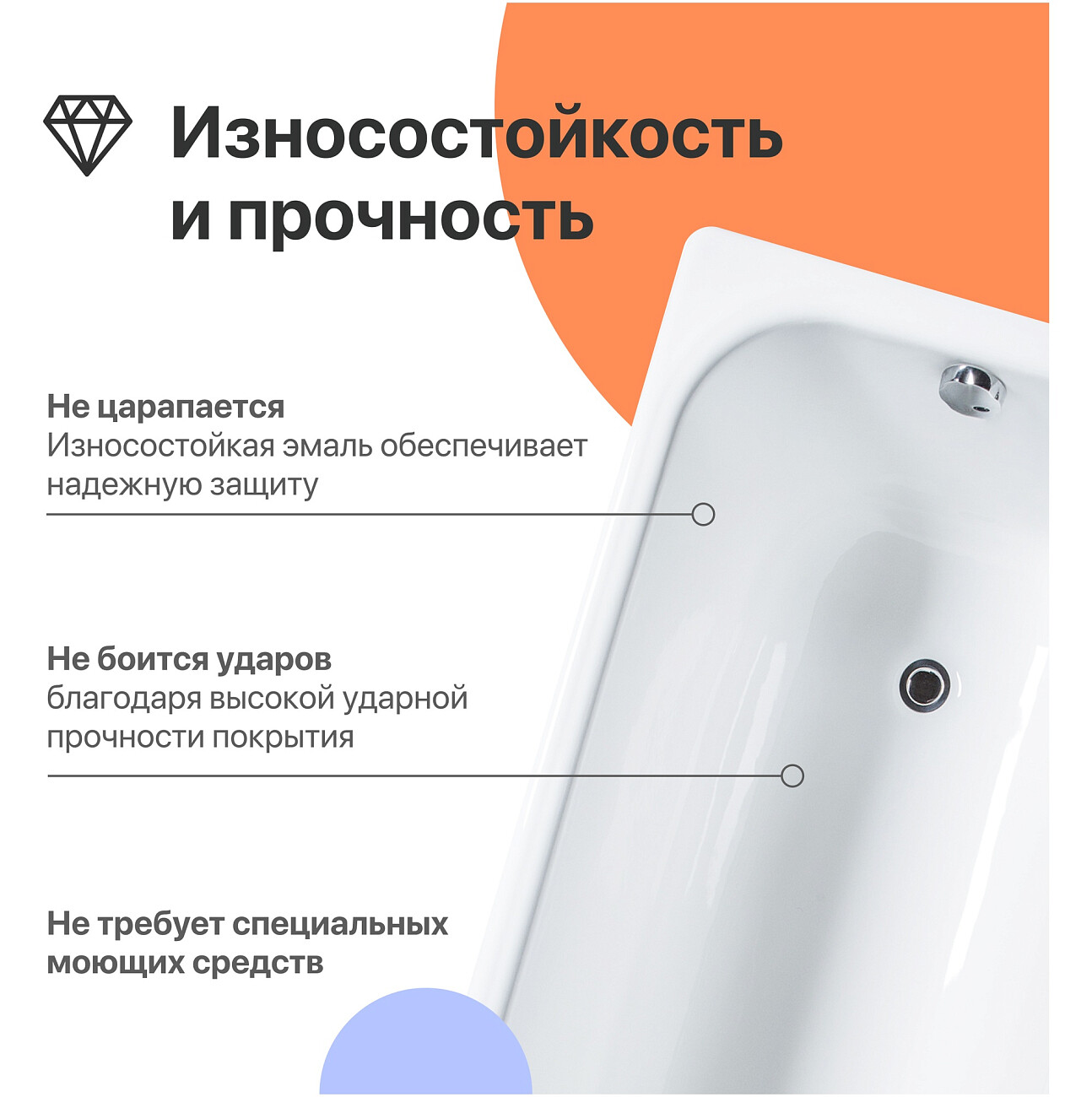 Ванна чугунная 160x75 белая Diwo "Кострома" DK0008, D0017 - изображение 4