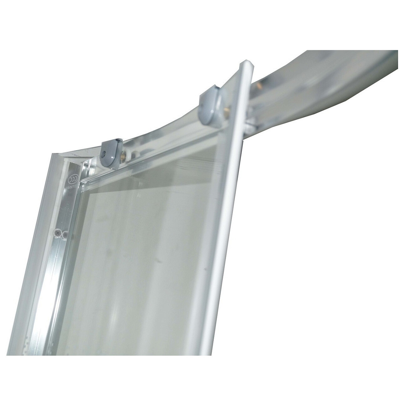 Душевой уголок четверть круга с высоким поддоном 90х90 см хром Parly Z9011 - изображение 2