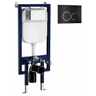 Инсталляция для подвесного унитаза с кнопкой смыва черной Cerutti SPA CR557.CR05BK