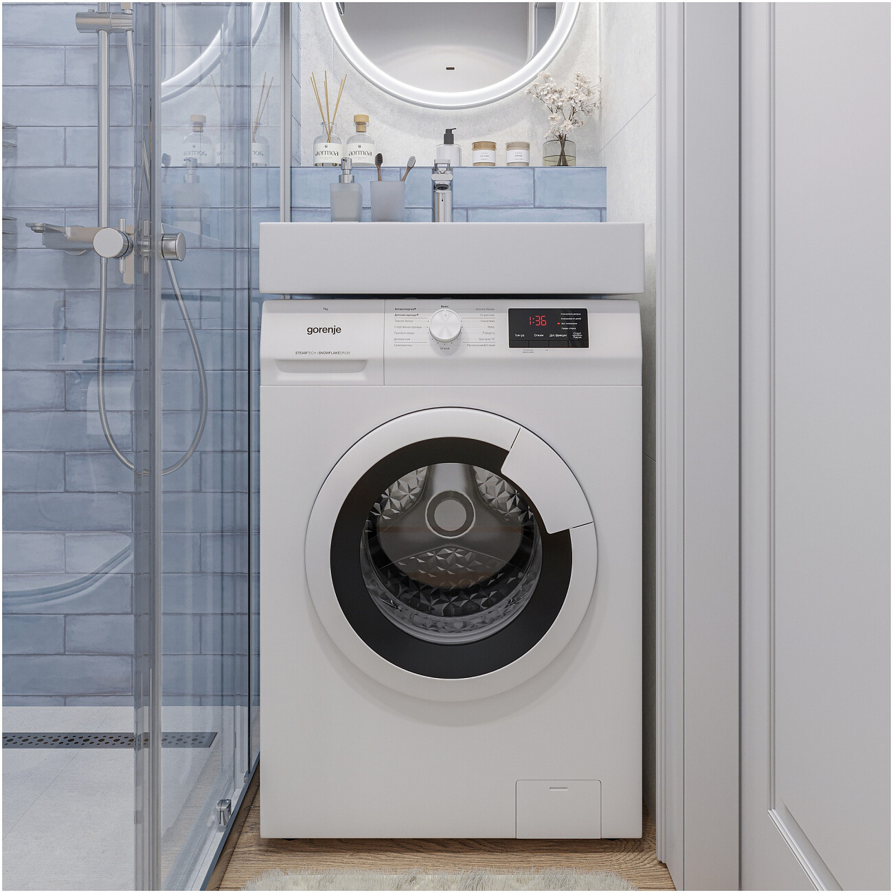 Раковина на стиральную машину 60х50 см белая Diwo "Углич" RnDUZ-60 - изображение 4