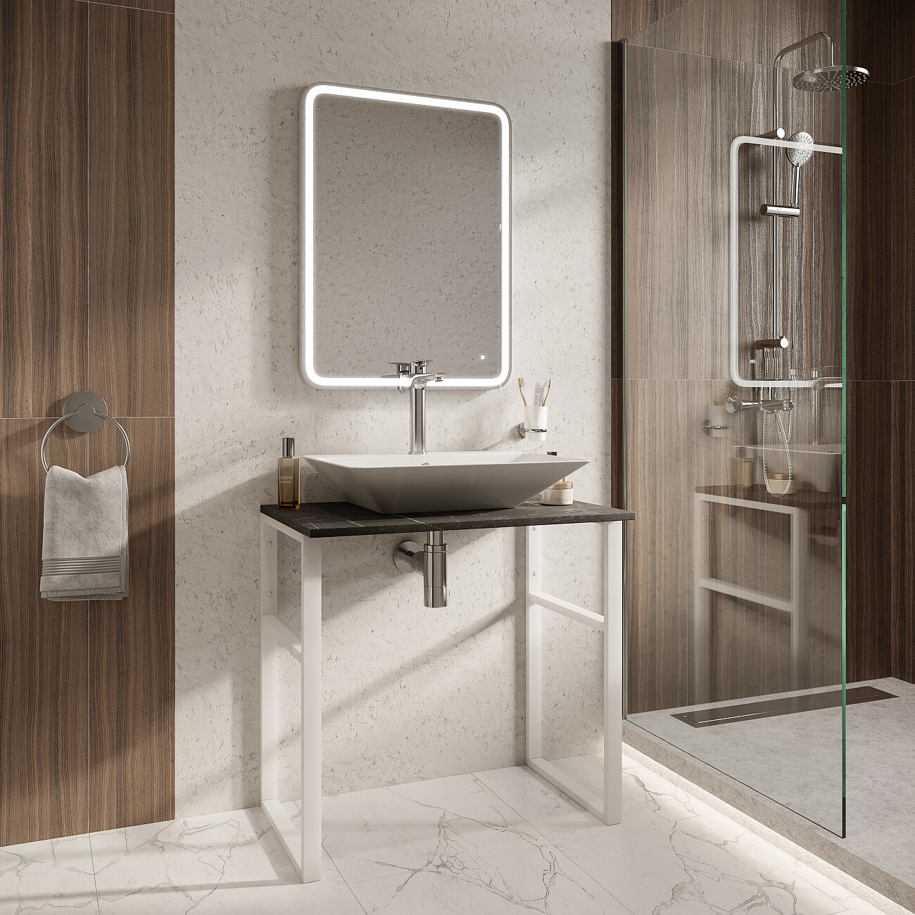 Раковина накладная керамическая прямоугольная 45х60 см белая Stworki 3061-KL - изображение 5